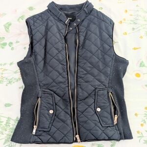 Quilted Cozy Navy Blue Vest Women's Size S/Small